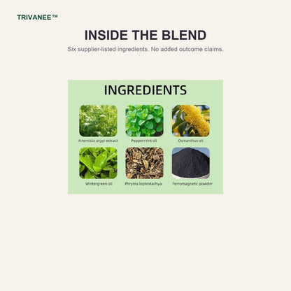 Six supplier-listed ingredients in the Trivanee Herbal Neck Patch Set