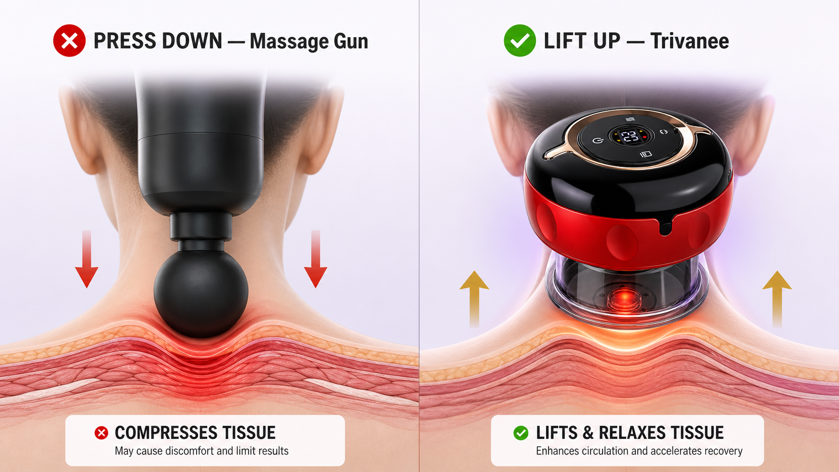 Press down vs Lift up — Trivanee TensionLift mechanism