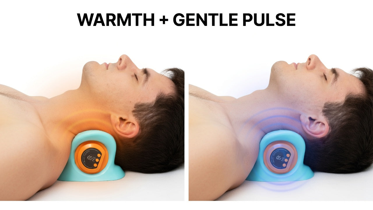 How warmth and gentle pulse feel on the neck